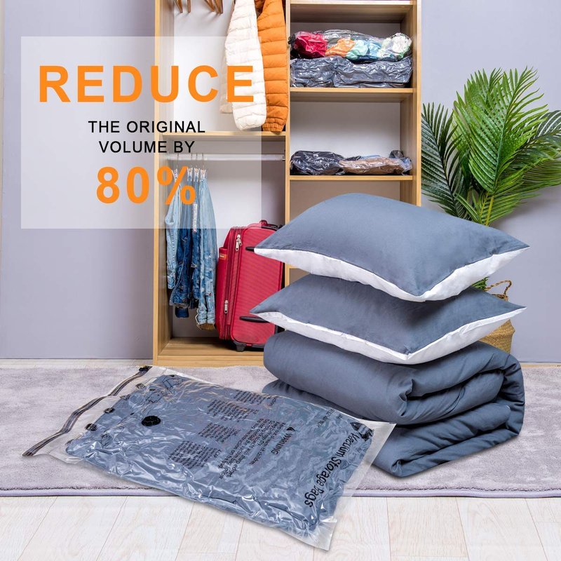 GONGSHI Vacuum Storage Bags, Space Saver Seal Bags For Clothing, Travel Luggage,Blankets, Comforters, Pillows, Clothes Storage.12 Combo