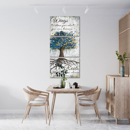 Conipit Vertical Tree Of Life Canvas Wall Art Butterfly Tree Painting Inspirational Butterfly Quotes Wall Decor Rustic Tree Canvas (white, medium)