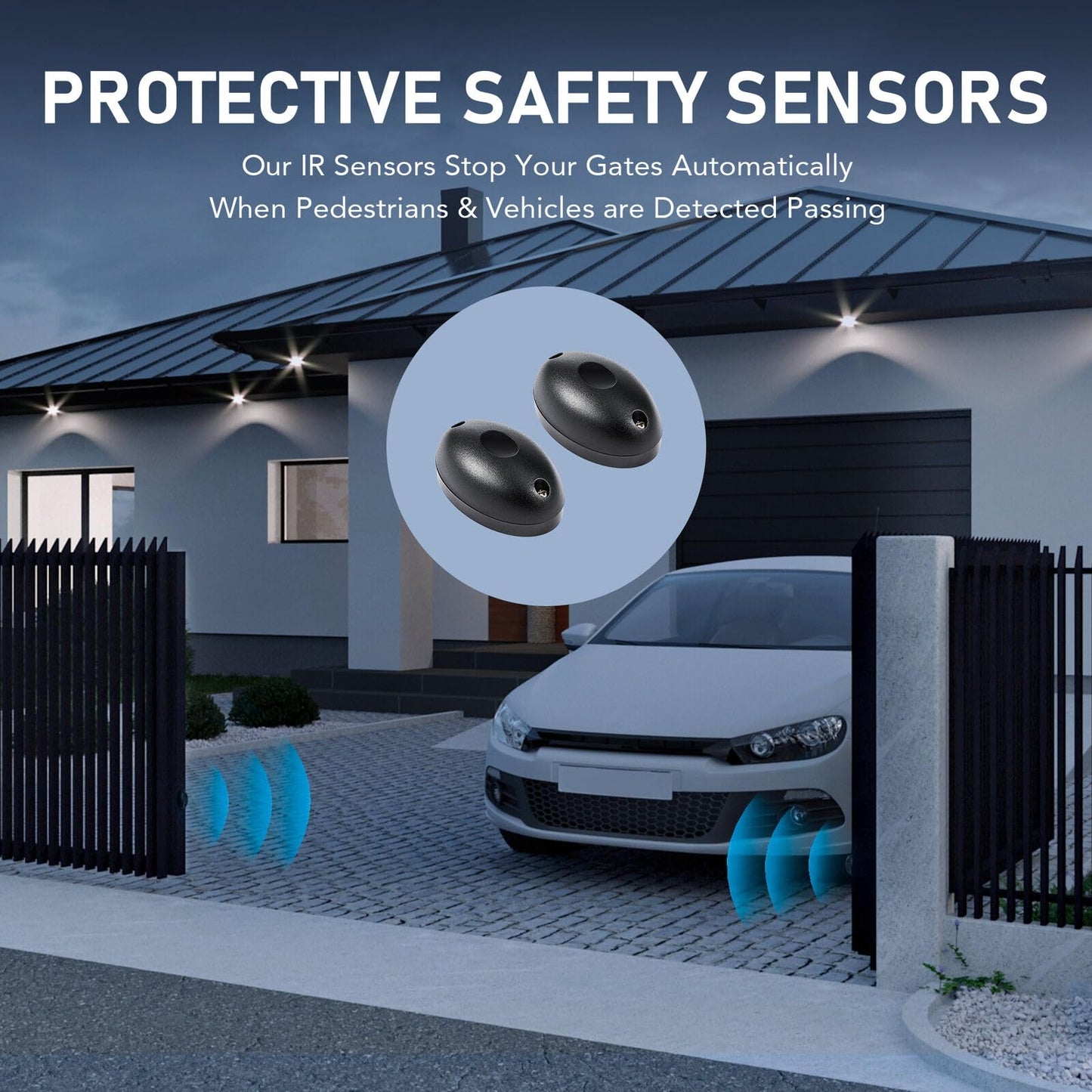 ASGO 3300Lbs Automatic Sliding Gate Opener APP Control Complete Kit, Driveway Slide Gate Operator Motor with Keypad / 6 Remotes / 20ft Chain/Keys/Sensor