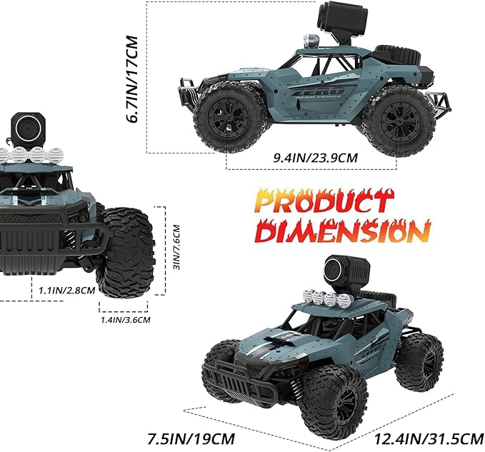 DEERC RC Cars DE36W Remote Control Car with 1080P HD FPV Camera 1/16 Off-Road High Speed Monster Trucks for Kids Adults 60 Min Play