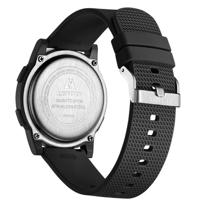 HANPOSH Mens Digital Watch Ultra Thin Minimalist Sports Waterproof Outdoor LED Screen Large Face Wrist Watches for Men with Back Light Alarm Date Stopwatch