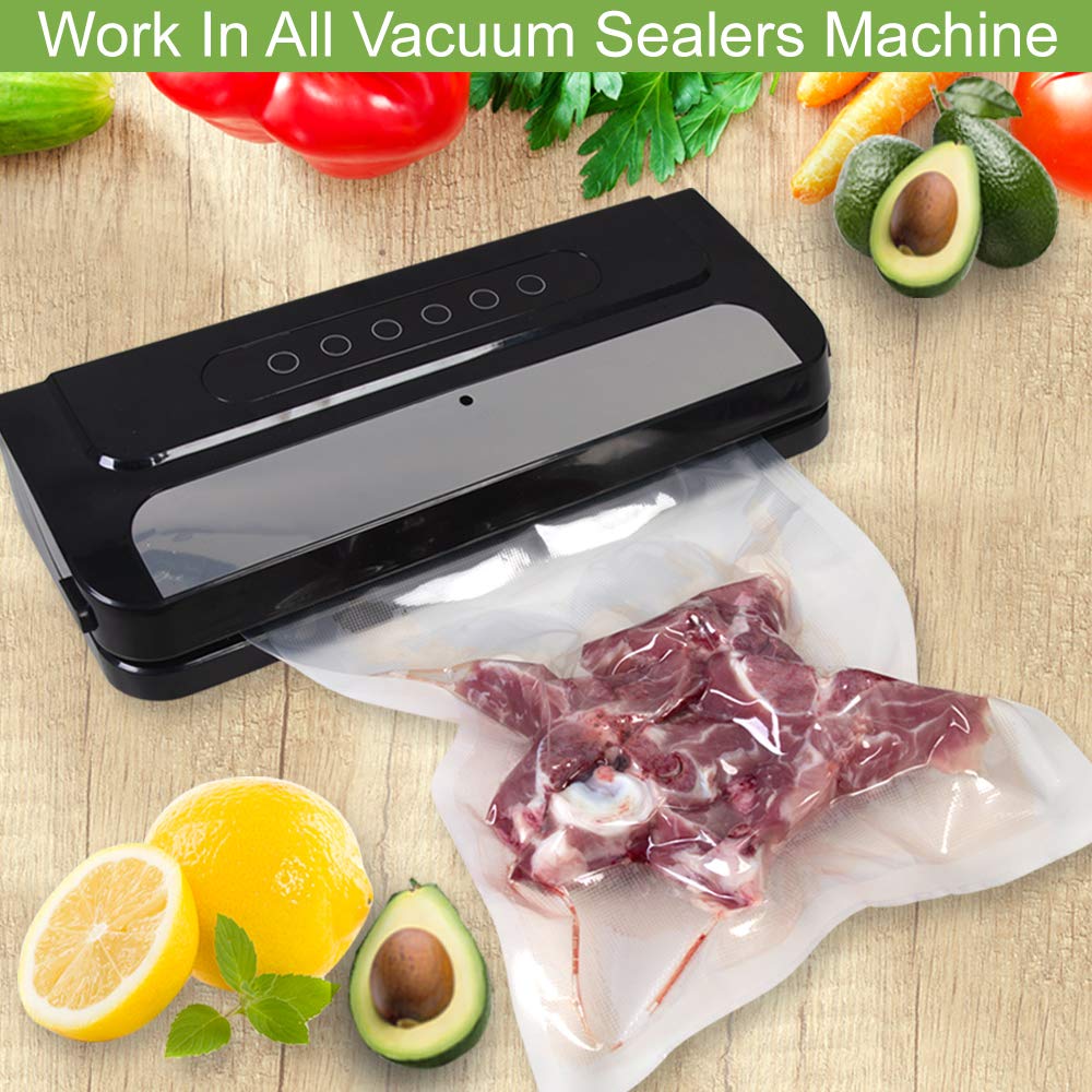 KitVacPak 6 Pack 8"x20'(3Rolls) and11"x20' (3Rolls) Vacuum Sealer Bags Rolls with BPA Free and Heavy Duty,Commercial Grade Vacuum Seal Freezer Bags Rolls Compatible with Any Type Vacuum Sealer