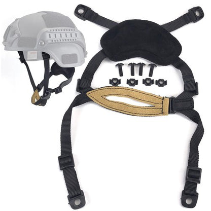 H World Shopping Helmet General Suspension Lanyard with Bolts and Screws for Fast MICH IBH Helmet Black