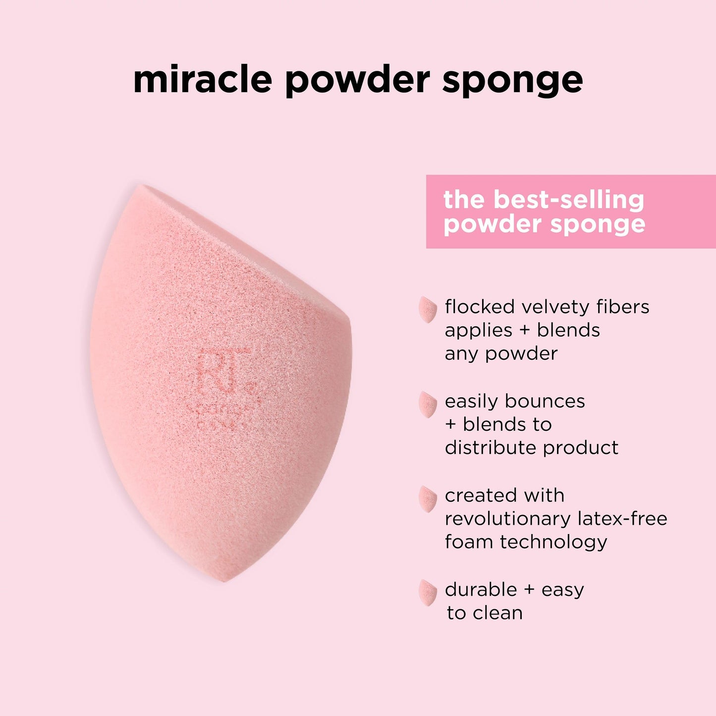 Real Techniques Iconic Blend + Set Makeup Sponge Duo, Makeup Blending Sponges, For Liquid, Cream, & Powder, Cloud Skin, Powder Sponge & Foundation Sponge, Latex-Free, Vegan & Cruelty Free, 2 Count
