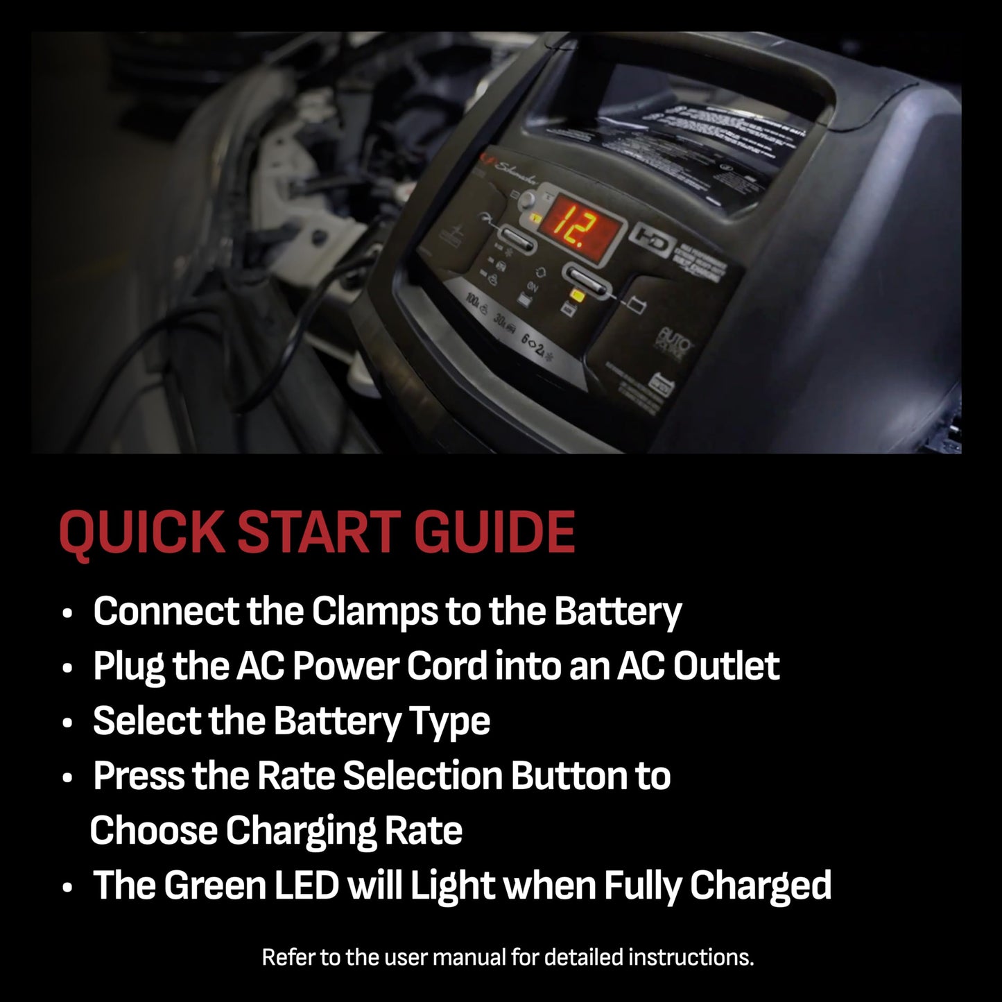 Schumacher Electric 6V / 12V Battery Charger & Engine Starter - Fully Automatic Battery Maintainer & Charger for AGM & Standard Batteries - SC1308