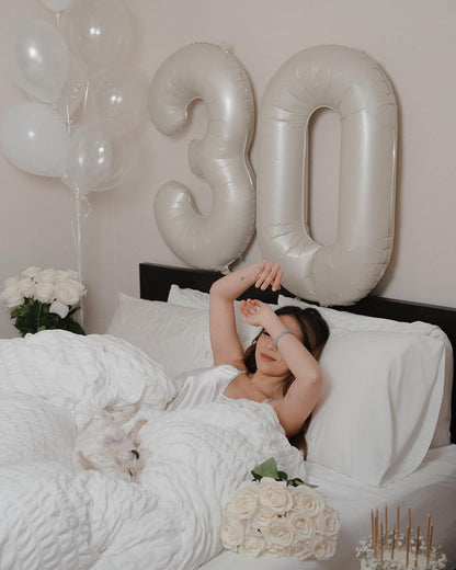Number Balloons 40 Inch - Cream 0 Balloon for Birthday Decorations | Perfect Party Supplies