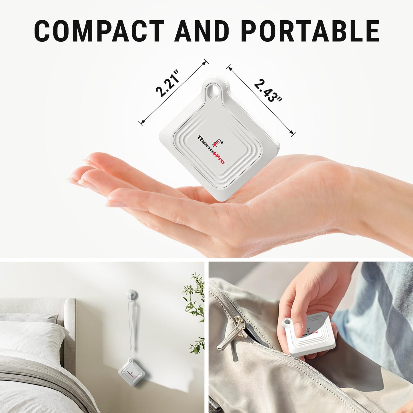 ThermoPro Bluetooth Thermometer Hygrometer, 260FT Range Temperature Sensor Greenhouse Thermometer, Remote App Control Temperature and Humidity Monitor with 2-Year Data Logging Export (TP351)
