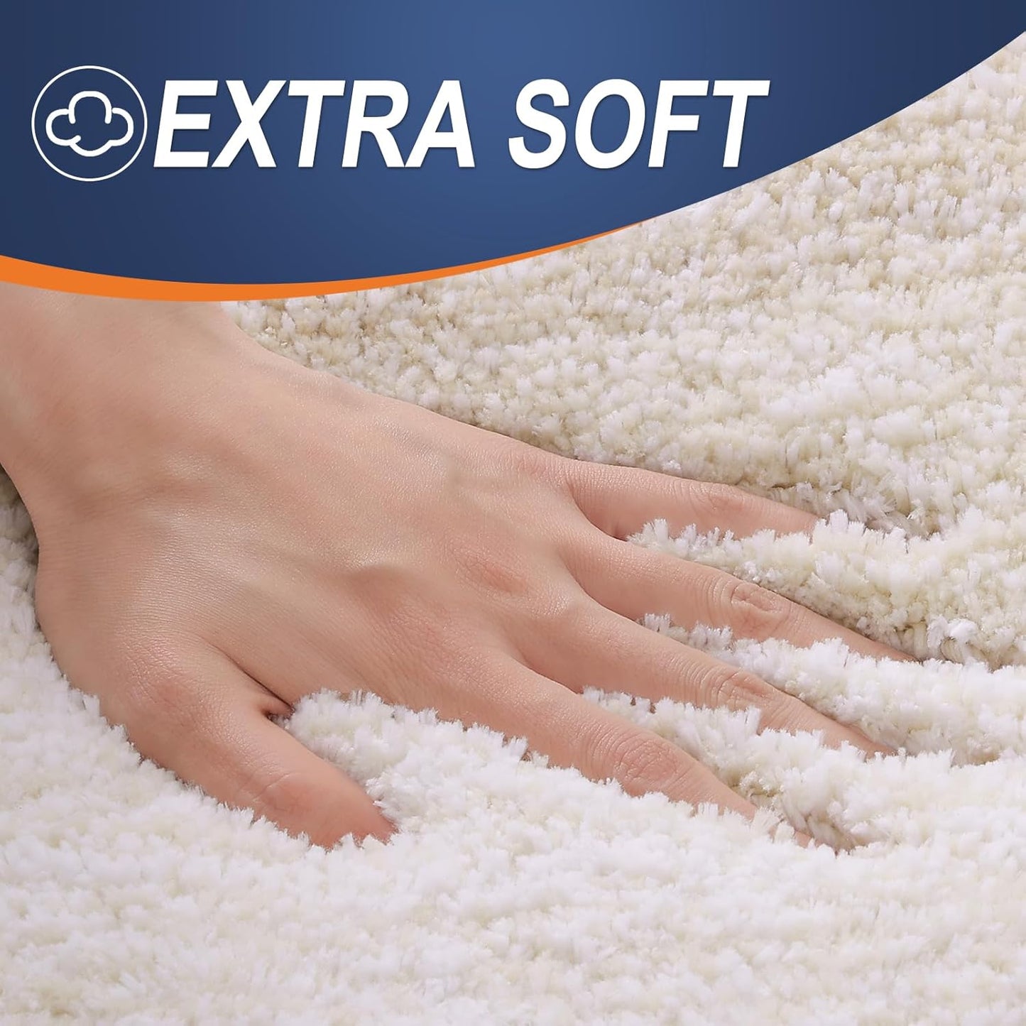 OLANLY Bathroom Runner Rug - Extra Soft Microfiber Mat 44x24 | Quick Dry, Washable, Rubber Backing, Light Beige