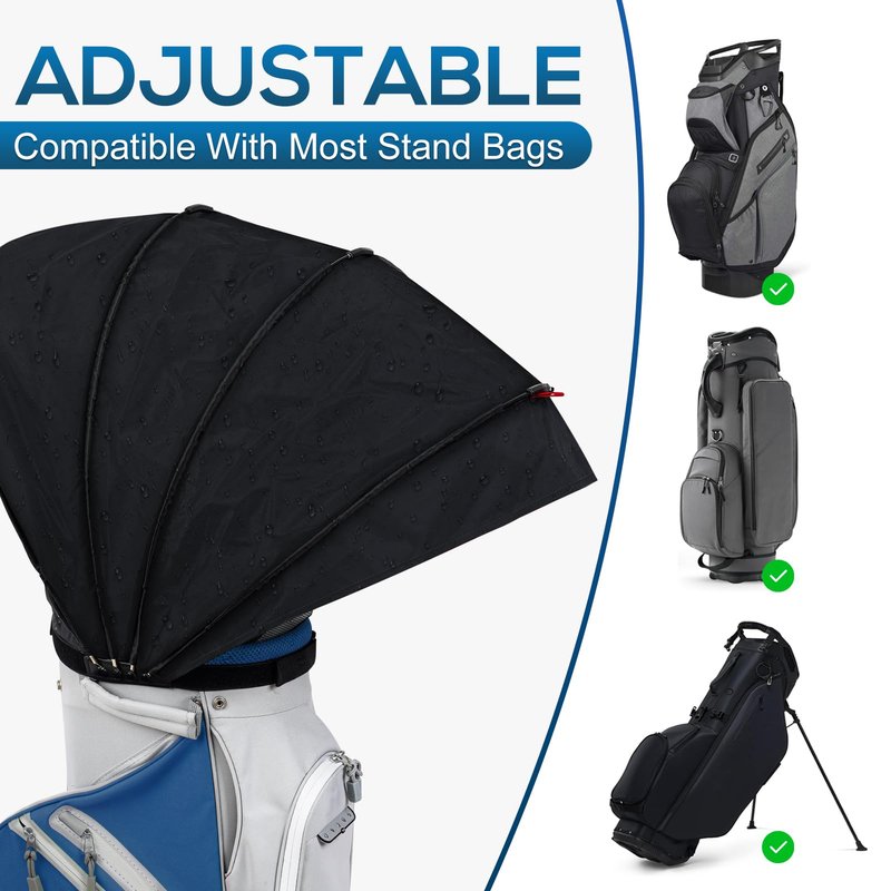 LZFAN Golf Bag Rain Cover, Golf Club Protector, Waterproof Rain and Dust Covers, Easy Access Golf Bag Rain Hood/Cover, Anti UV,Anti-Static,All Weather Protection, Garage Storage (Upgrade-Zipper)