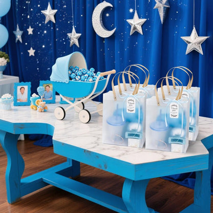 VZCBZC 6Set Baby Shower Prizes for Game Winners Baby Shower Favors Gifts including Plastic Tumbler Notebook Candles with Gift Bag for Winner Guests Wedding Bridal Shower Favors