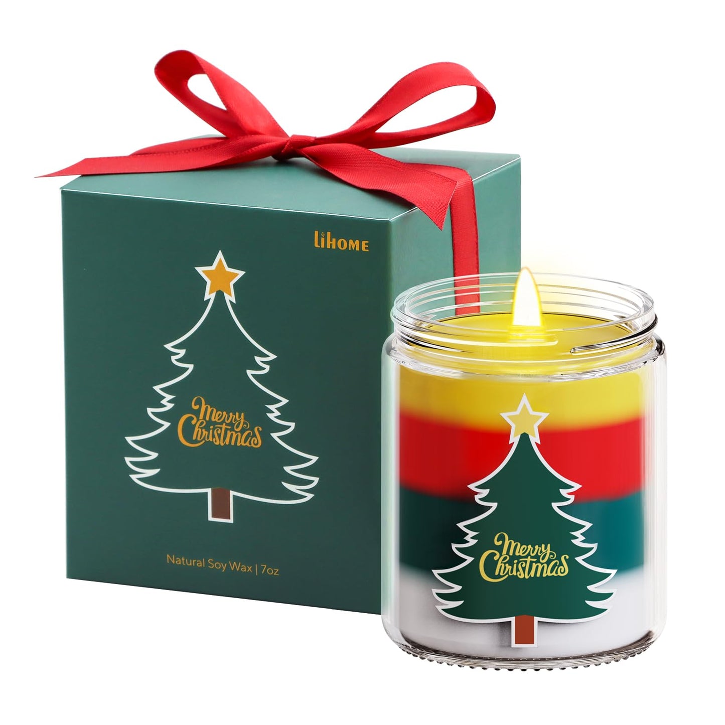 Christmas Candles - Christmas Gifts for Women, Aromatherapy Candle for Home Scented, Natural Soy Wax Vanilla Scented Candles