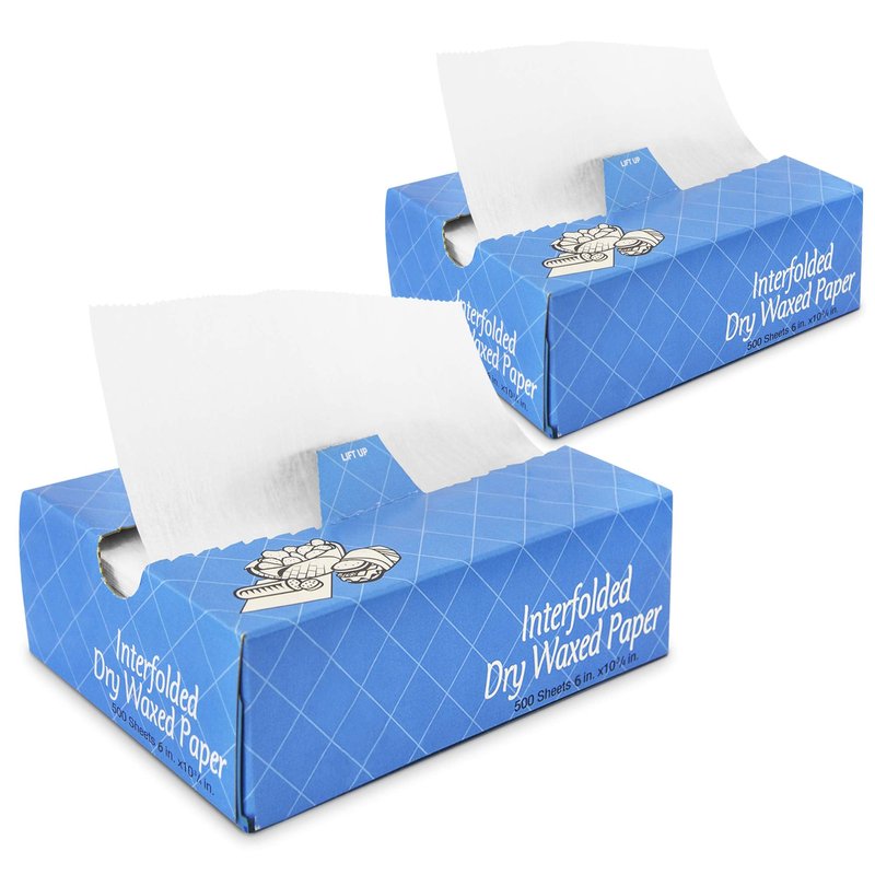 Fit Meal Prep 1000 Sheets 6 x 10.75” Dry Wax Paper Sheets for Food, Greaseproof Sandwich Wrapping, Interfolded Deli Wax Paper for Fries, Burgers, Food Basket, Made in USA