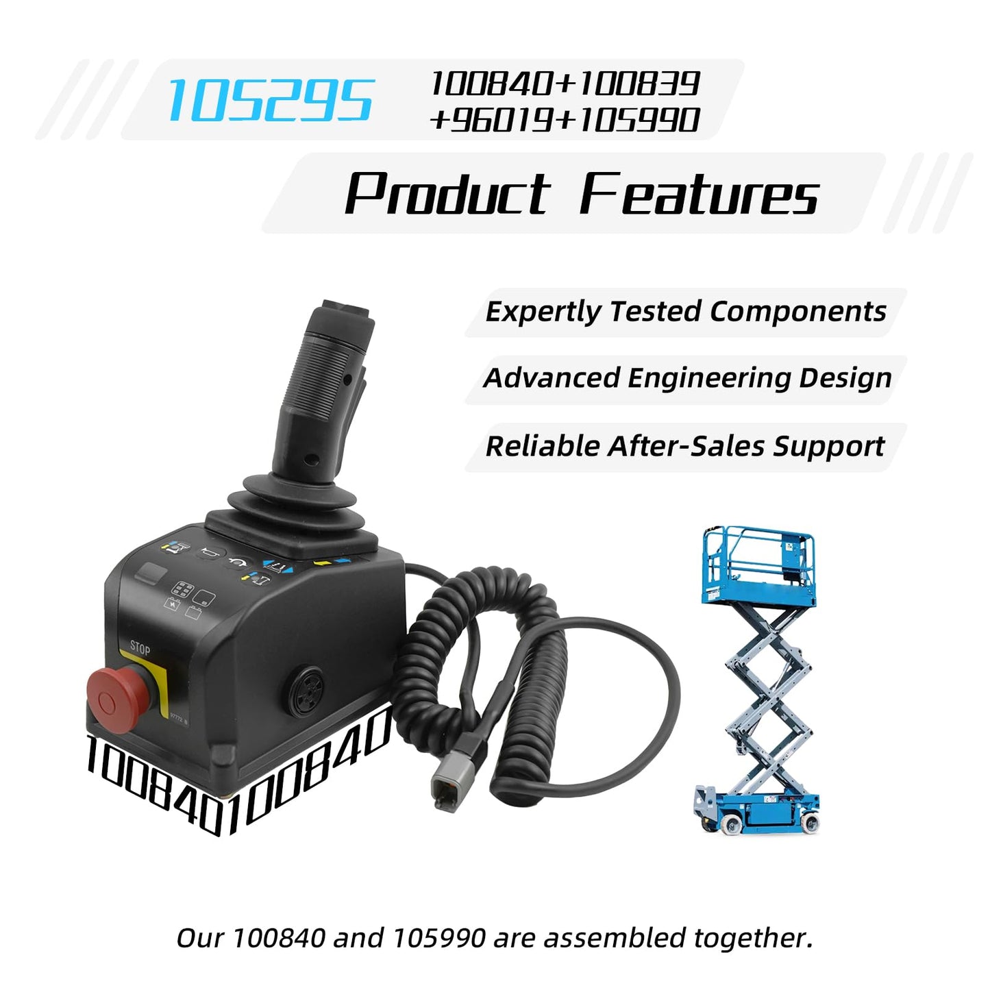 SAIYIS 105295 105295GT Control Box Assembly for Genie Scissor Lift,Includes ECU 100839, PCU 100840, Wire Harness 96019, Bracket 105990 Fits GS-1530 GS-1930 GS-2032 GS-2046 GS-2632 GS-2646 GS-3246