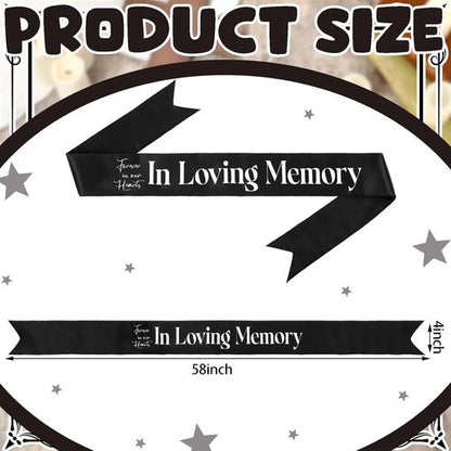 Fanfanwin Funeral Sash - Memorial Ribbon for Casket or Wreath | 58x4'' Black, In Loving Memory