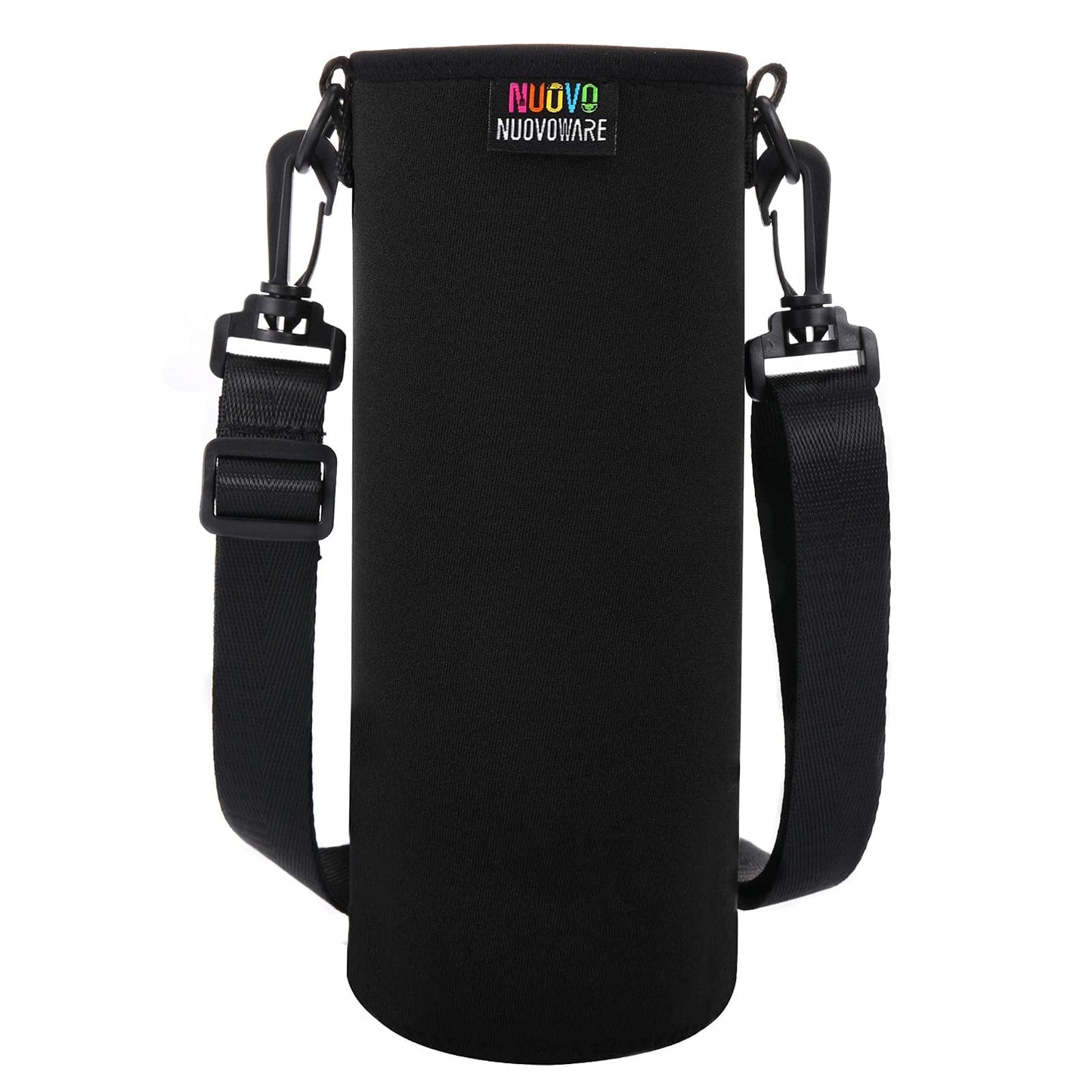 Nuovoware Water Bottle Carrier Bag, Premium Neoprene Portable Insulated Water bottle Sling Holder Bag 750ML with Adjustable Shoulder Strap for Men Women Hiking, Sling Bottle Bag Case, Black