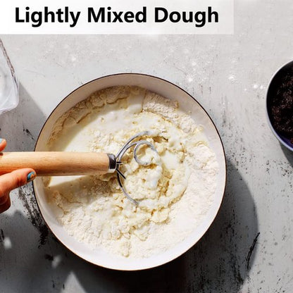 Danish Dough Whisk, Sourdough Tools For Bread Mixer, Dutch Style Bread Whisk For Sourdough Cooking Kitchen with Stainless Steel Danish Sourdough Whisks Bread Mixer 13" and Dough Scraper