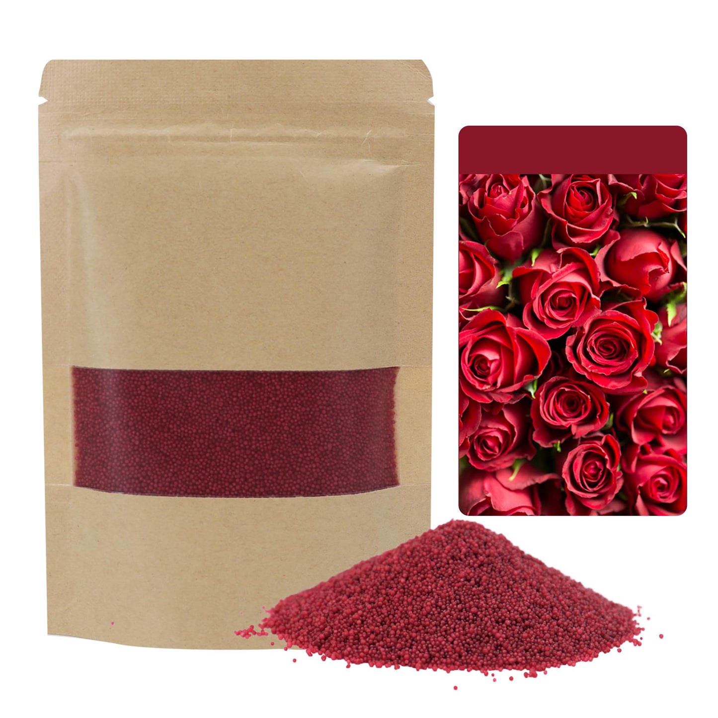 Monivi Scented Candle Sand with Wicks 1.1lb Dark Red Pearled Candle Beads Sand Candles with Wicks for Mothers Day Gift 85 Burn Hours Refillable Candle Wax for DIY Candle Making(Scented Rosa)