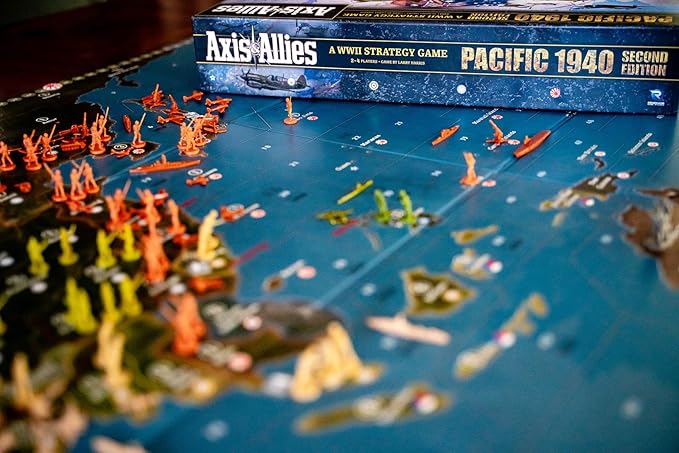 Renegade Game Studios Axis &amp Allies 1940 Pacific Second Edition WWII Strategy Board Game War Miniatures Two to Four Players Ages Fourteen Plus