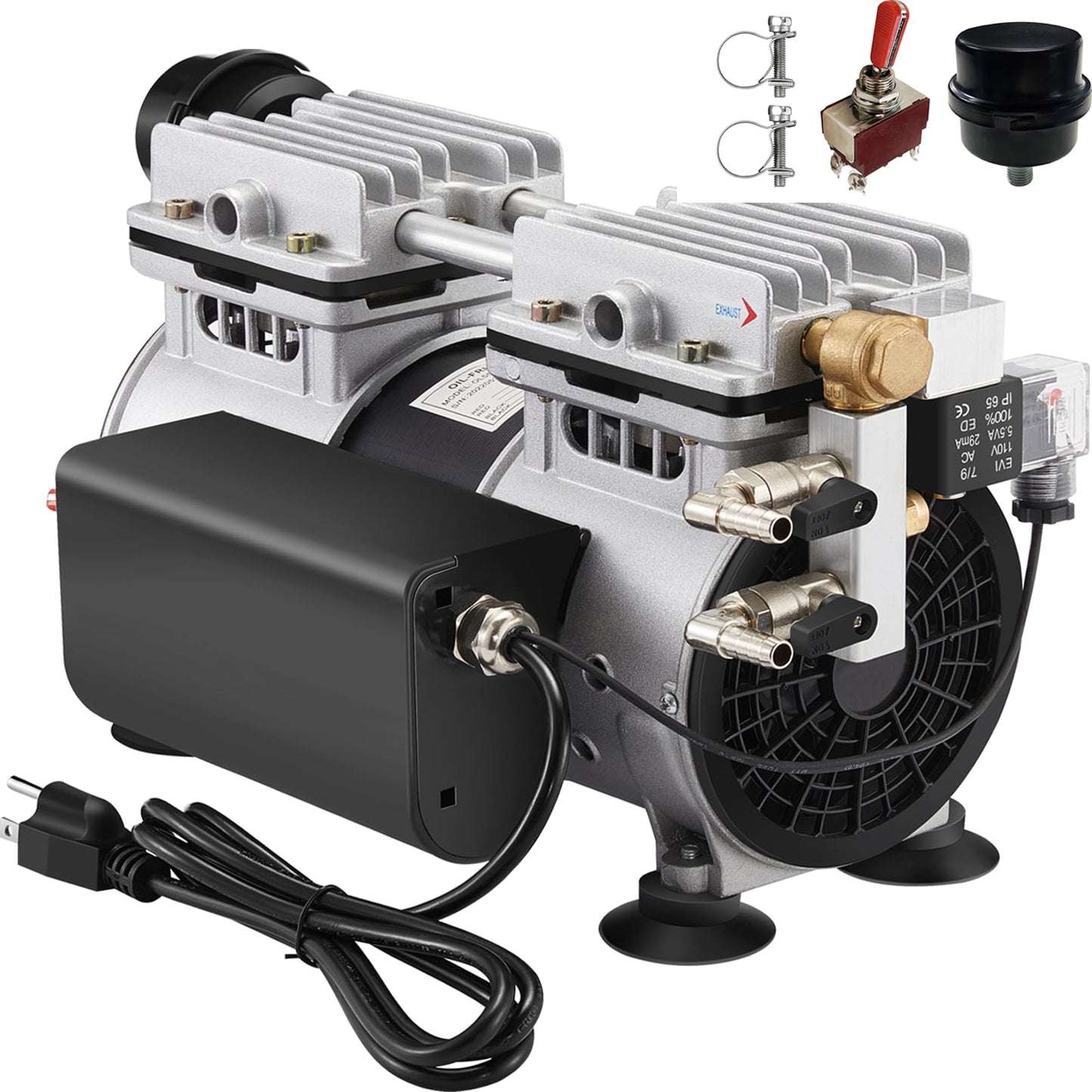 WRSTER-TECH Aerator, 5.2 CFM for Pond and Lakes Up to 3 Acres, 3/4 HP Compressor without Timer & Diffuser & Hose, Aeration Pumps for Deep Water Oxygen Circulation