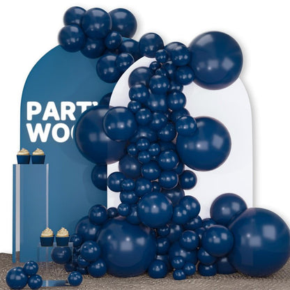 PartyWoo Navy Blue Balloons 140pcs Different Sizes of 18 12 10 5 Inch Dark Blue Balloon Arch Kit Garland for Graduation Wedding Sports Theme Boy Baby Shower Men Birthday Party Decorations Blue-Y72