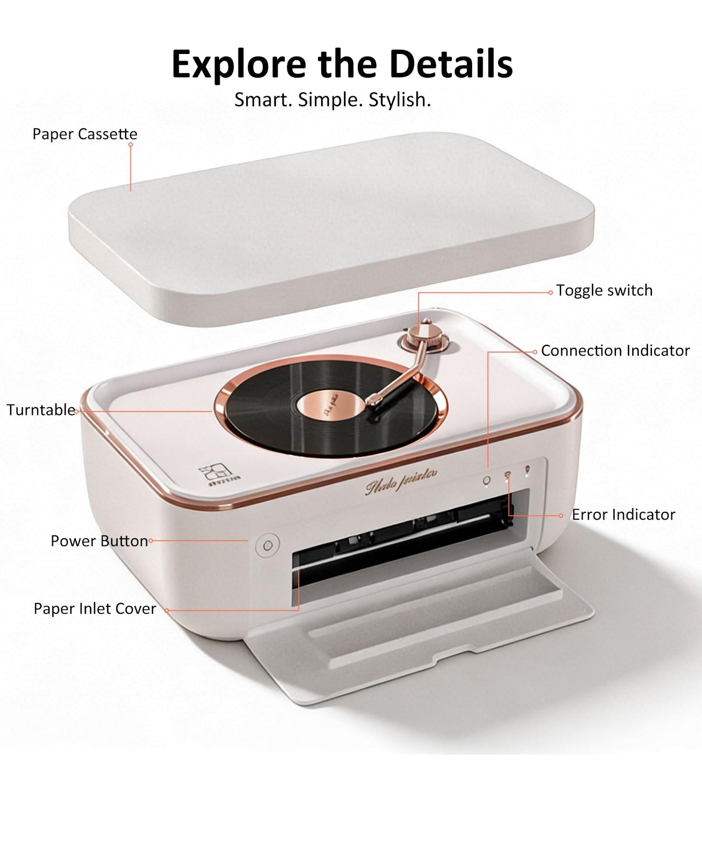 PRT 4x6 Photo Printer, Thermal Dye Sublimation WiFi Picture Printer for Phone, Portable Phone Printer with AR Video & 20 Sheets 1 Cartridge, Instant Printing for Home Use, CP6000White