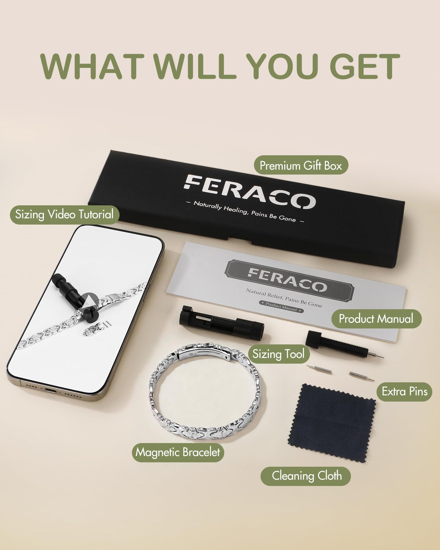 Feraco Pure Copper Bracelets for Women, Ultra Strength Magnetic Bracelet for Women with 3800 Gauss Magnet, Adjustable Flower Real Copper Jewelry Gift with Infinite Rose-Engraved (Silver)