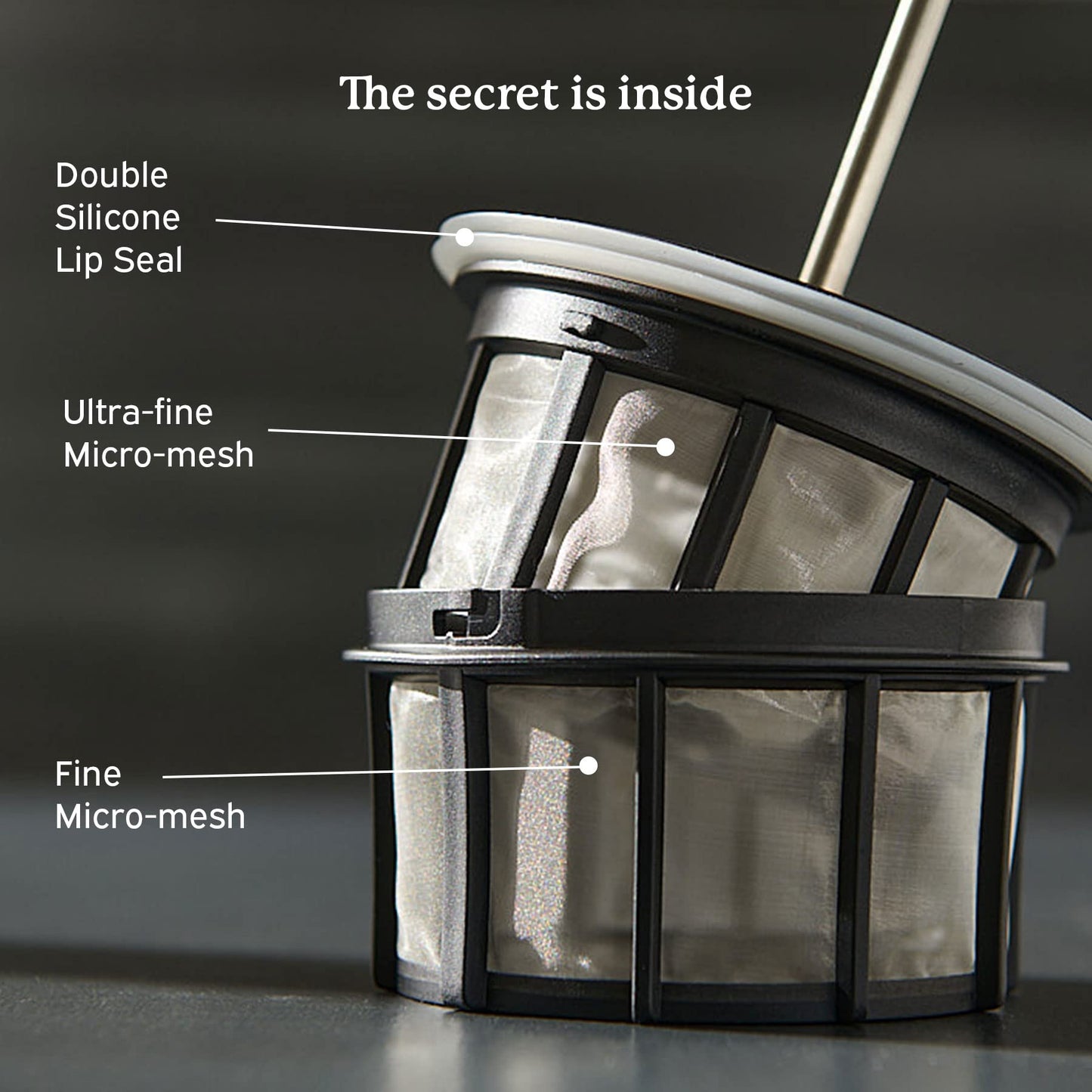 ESPRO - P7 French Press - Double Walled Stainless Steel Insulated Coffee and Tea Maker with Micro-Filter - Keep Drinks Hotter for Longer (Matte White, 32 Oz) Cleaning Powder