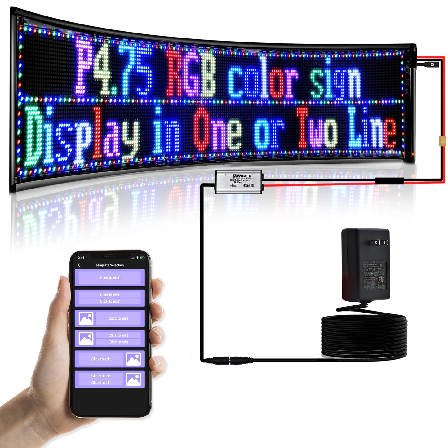 Double Row Scrolling LED Sign,Programmable Flexible LED Matrix Panel,Bluetooth APP Control,DIY Text, Patterns, Animations