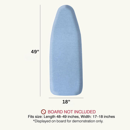 UniSimp Ironing Board Cover - Extra Thick Natural Cotton, Scorch & Stain Resistant | 18"x49", Blue