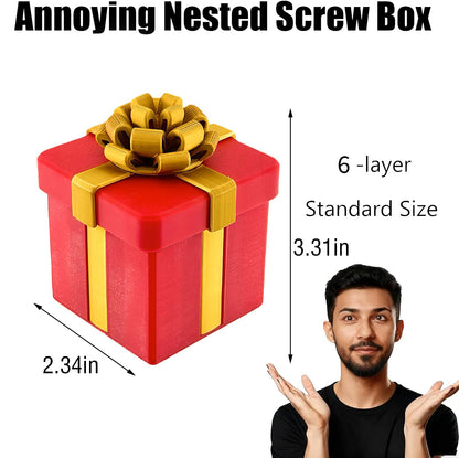 Annoying Gift Box with Screws,Prank Gifts,Puzzle Gift Box,Prank Gifts for Adults,Money Puzzle,Annoying Nested Screw Gift box,Reusable Perfect Money Puzzles for Birthday Christmas White Elephant Party