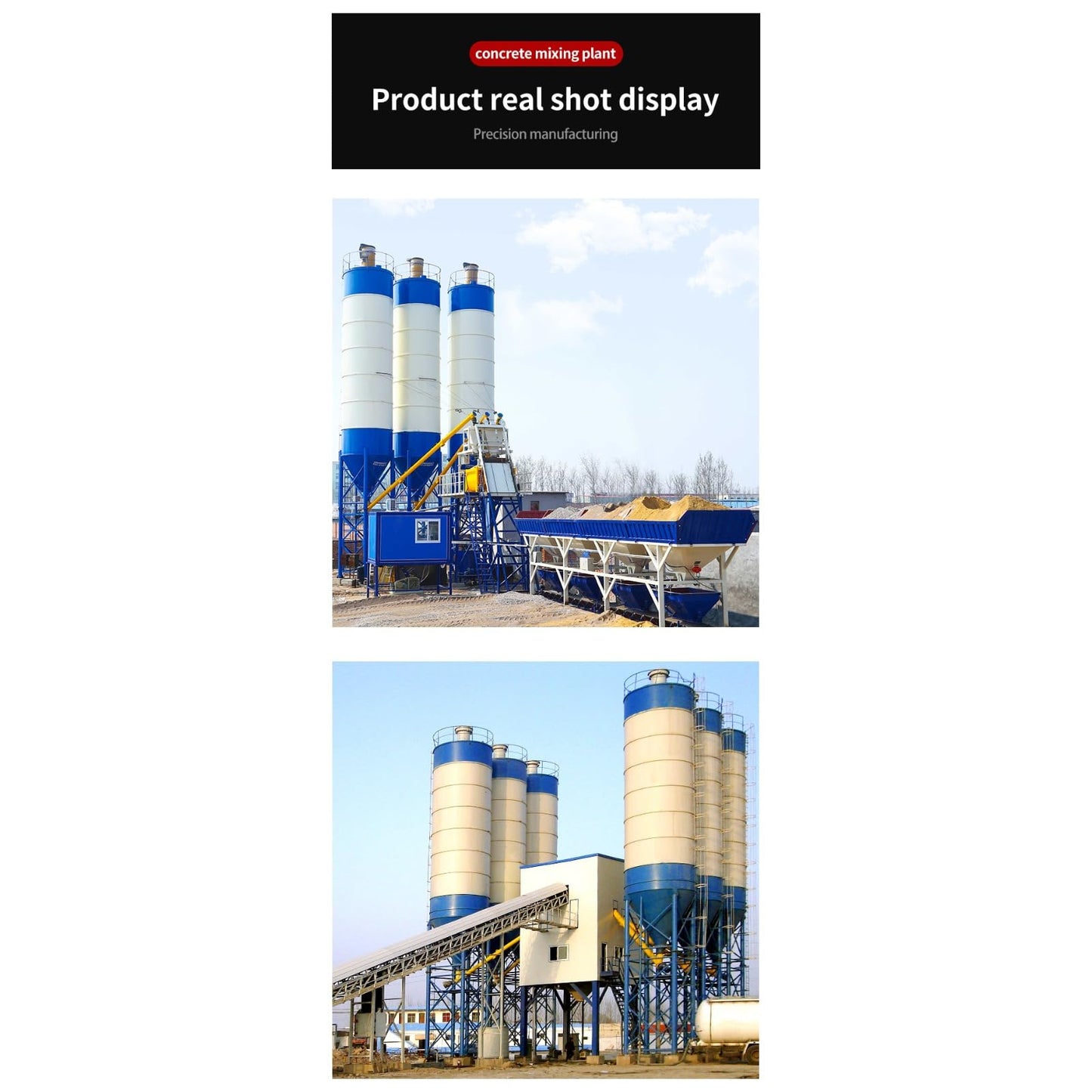 High-Output Concrete Batching Plant equipped with spiral twin-shaft mixer, efficient aggregate delivery and dust-control system, ideal for urban development, highway builds and ready-mix services