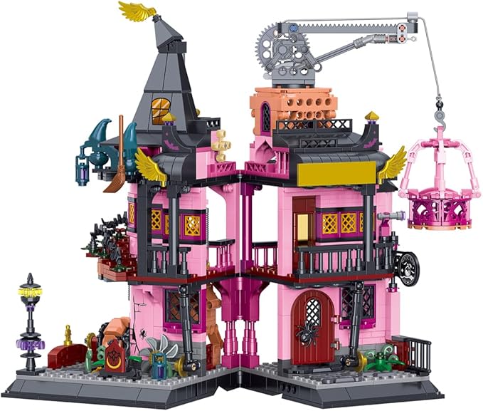 Architecture Magic Laboratory Building Block Set 1022 Pieces Halloween Haunted House Construction Toy Educational Gift for Kids and Adults