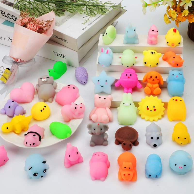200 Pcs Mochi Squishy Toys, Kawaii Squishies Bulk Party Favors for Kids 4-8 8-12 Boys Girls Toddlers Teens, Gifts for Eastet Egg Fillers Birthday Party Classroom Prizes Goodie Bag Stuffers