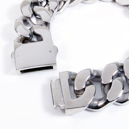 Steelmeup Stainless Steel Huge Heavy Polish Men Curb Chain Bracelet 20mm 8.5 inch