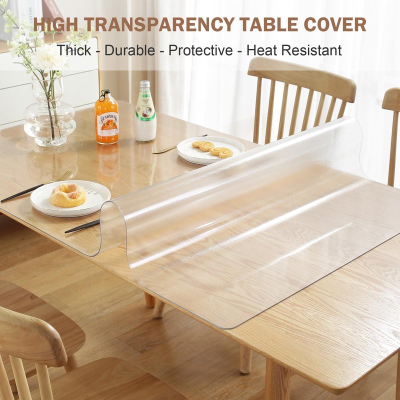 LovePads Frosted Desk Mat 16 x 36 Inch, 1.5mm Thick Frosted Table Protector, Waterproof Plastic Table Cover Protector, PVC Desk Protector Mat, Vinyl Desk Cover for Desktop, Coffee & Dining Table