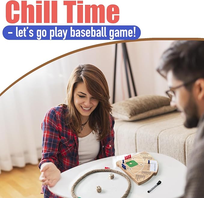 Baseball Board Game Oak Made Leisure Game for Sport Battle Table Game for Family Party Holiday