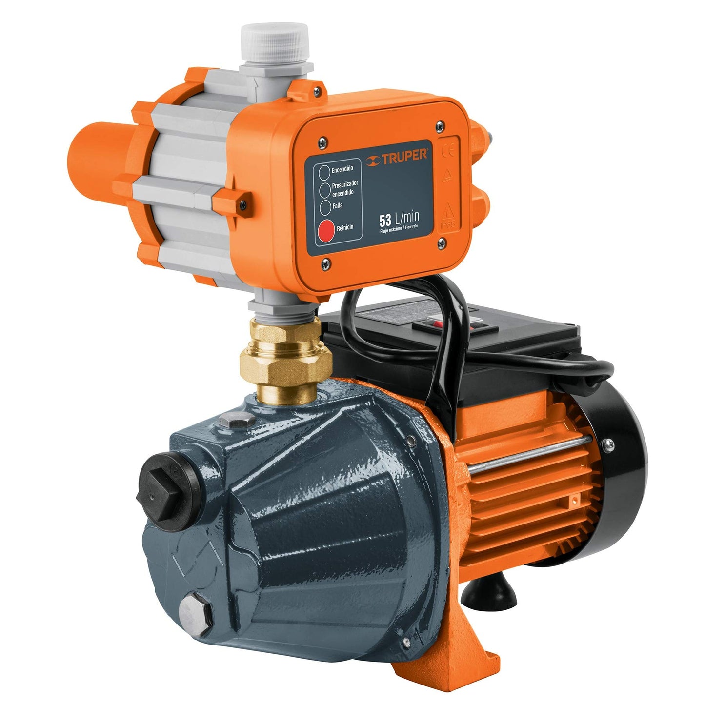 Truper 1 HP High-Performance Water Pressure Booster Pump, Automatic Inline Pressure Boosting System for Whole-House Residential Utility and Irrigation (Model 19397 / PRES-1)