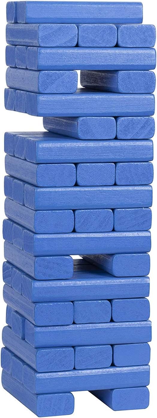 WE Games Wooden Block Stacking Party Game for Adults Tumble Tower Wedding Guest Book Alternative Tabletop Games Includes Storage Case 12 inches