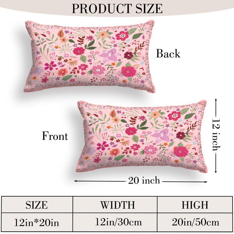 COARVXA Floral Pillow Covers 18x18 Set of 2,Pink Farmhouse Floral Pillow Covers Decor Double Sided Pattern Cushion Cover Soft Pillow Case for Living Sofa Room Bed Porch Patio Square Pillow Cover