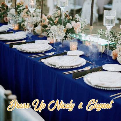 BRILLMAX 6 Pack Navy Blue Tablecloths 60 x 102 Inch for 6ft Rectangle Tables - 150 GSM Polyester Fabric, 15" Standard Drop, Water, Stain & Wrinkle Resistant Cloth Cover for Wedding Dining Buffet