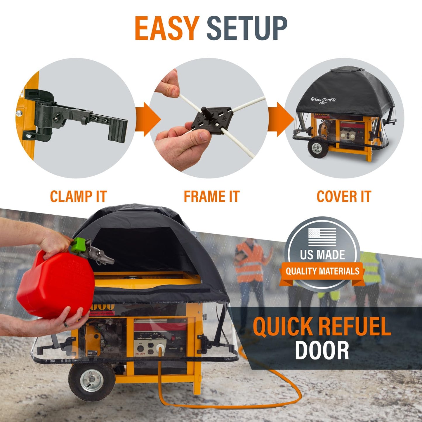 GenTent XL Open Frame Running Cover - Universal Adapter Kit Generator for Larger Generators Tent (Onyx, XL - Plus)