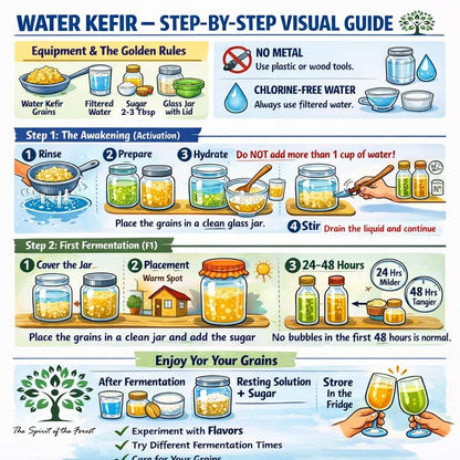 The Spirit Of The Forest Live DORMANT ENDLESS Fresh Water Kefir Grains DIY Fermented Probiotic Drink Enhances Gut Health Kefir Starter Makes Limitless Supply Non-GMO Dairy Free Vegan Sparkling Water