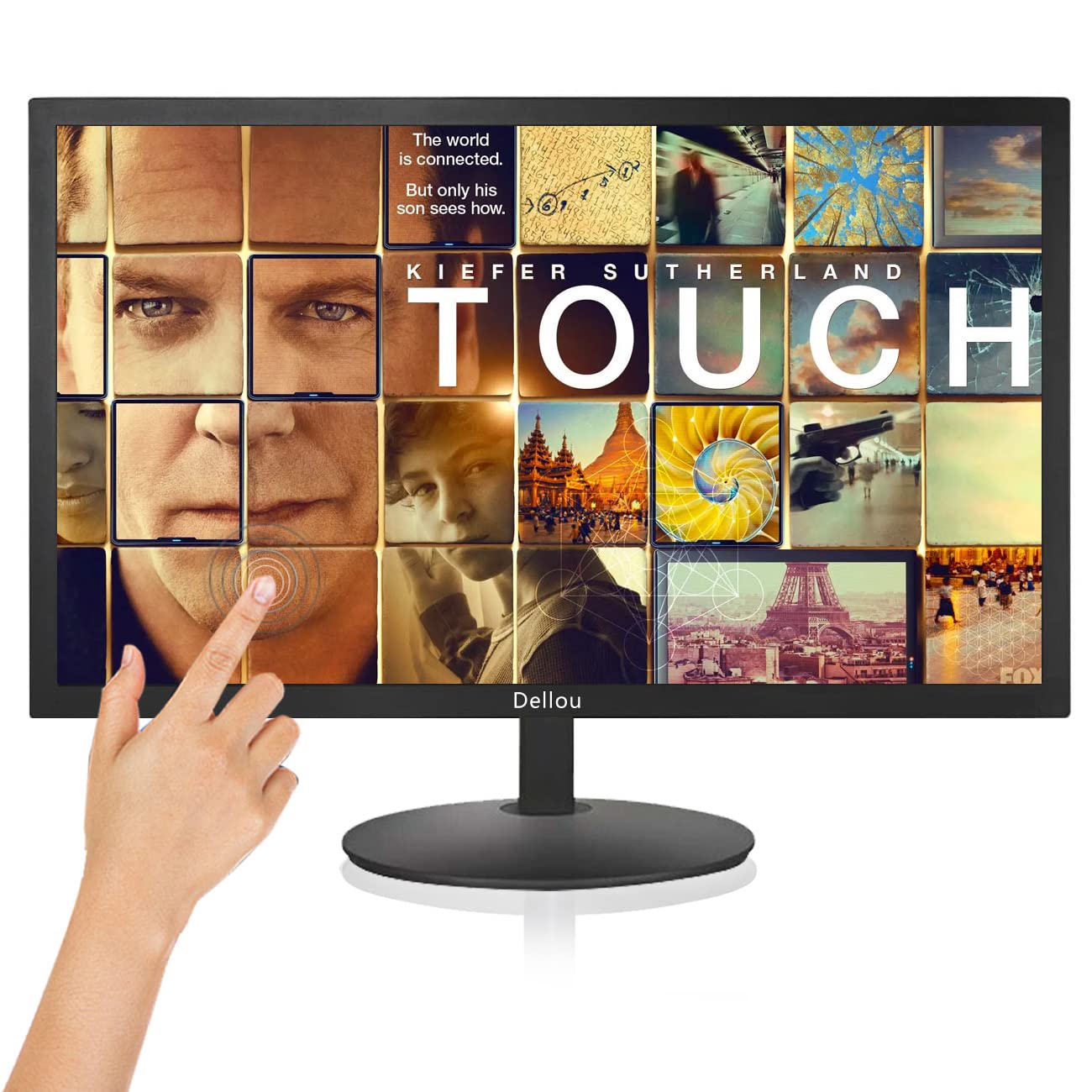 22inch Touch Screen Monitoring Surveillance LCD Display Security Camera Monitor CCTV Screen Multifunctional Interface HDMI, AV, BNC, VGA, USB, PC Input Computer Monitor 1920x1080 Full HD Resolution