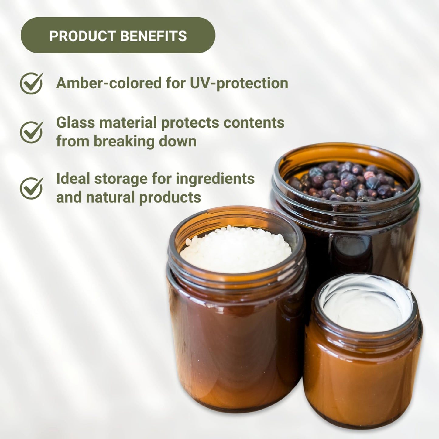 Nature Packaged Glass Amber 4oz Jar - 12 Packs, Lead-Free Empty Round Jars For Beauty Products, Lotion, and Powders - Black Lid - Small Candle Jars