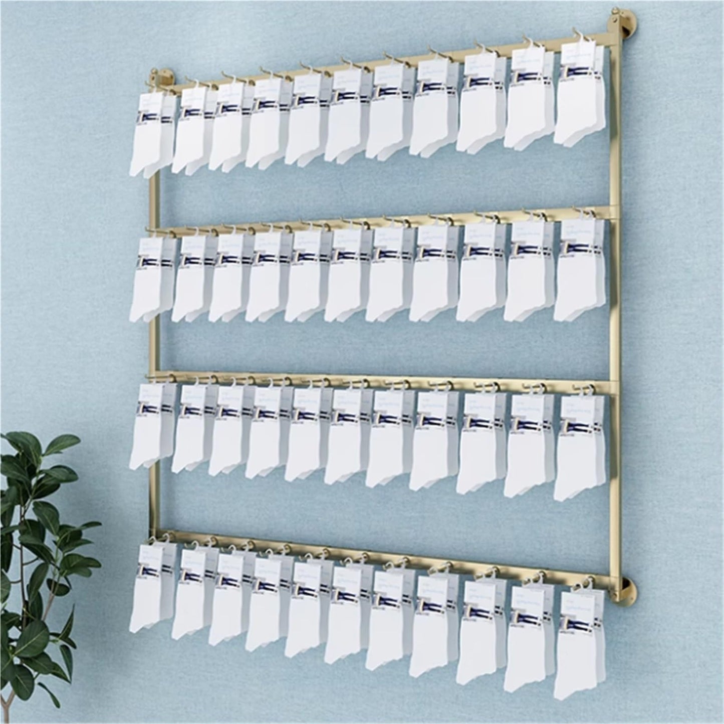 60/80/100/120cm Underwear Display Stand, Metals, Retail Showshelves, Lingerie Bra Rack Swimsuit Organizer Hanger, Commercial Clothing Store Shelf, for Shorts,Hats, Sock(Gold,150 *