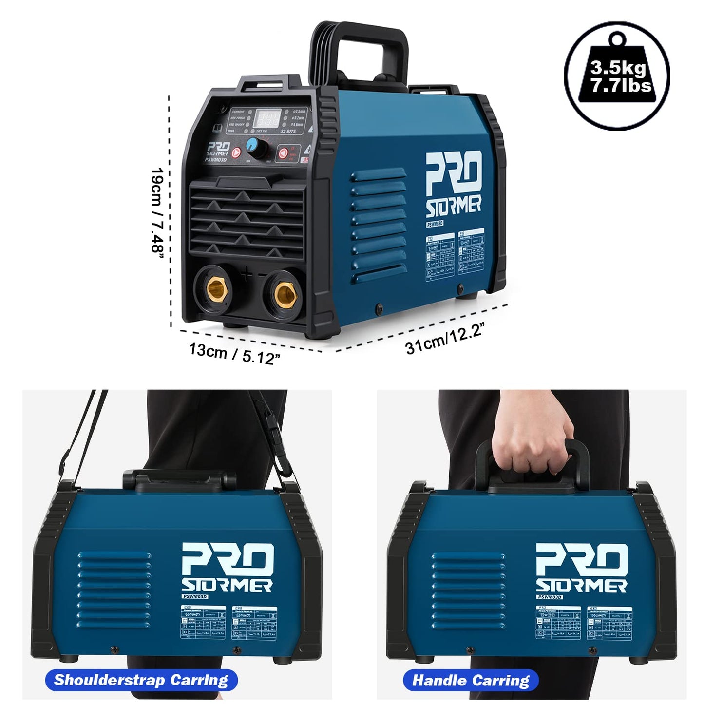 200A ARC Welding Machine, 110V/220V Dual Voltage Welder, IGBT Stick MMA Welder LED Display with Electrode Holder Work Clamp