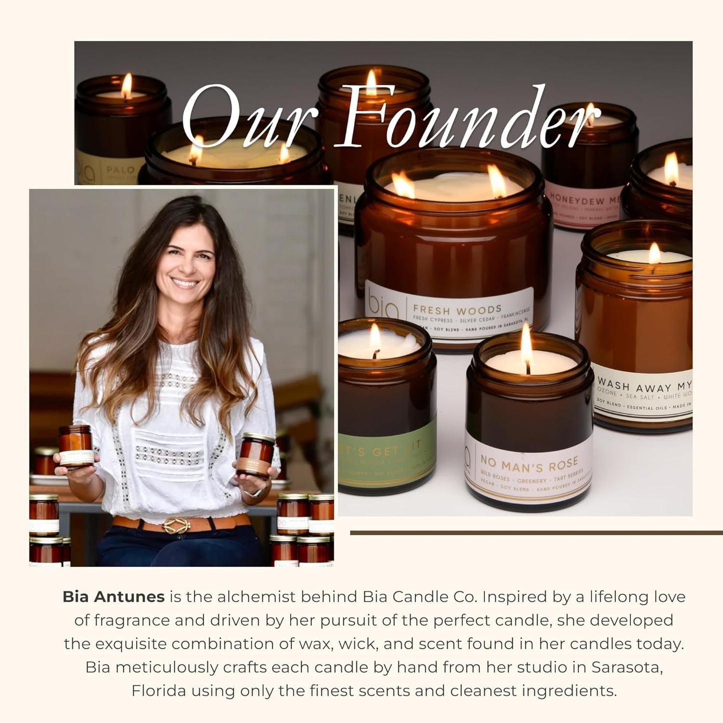 Bia Candle Co. Let's Get Lit, Patchouli Musk Soy Candle, Grapefruit Passion Fruit Black Pepper, Perfume-Inspired, High Fragrance Load, Lead-Free Wick, Reusable Glass Jar, 7 oz