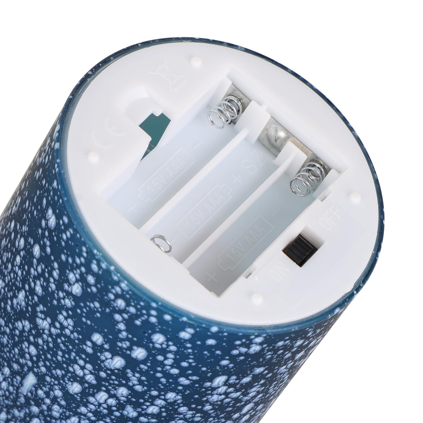 HJANDHJ Blue Flameless Candles with Remote and Timer, Real Wax Battery Operated Candles with Flickering Flame, Glass LED Pillar Candles for Home Wedding Decorations, Set of 3