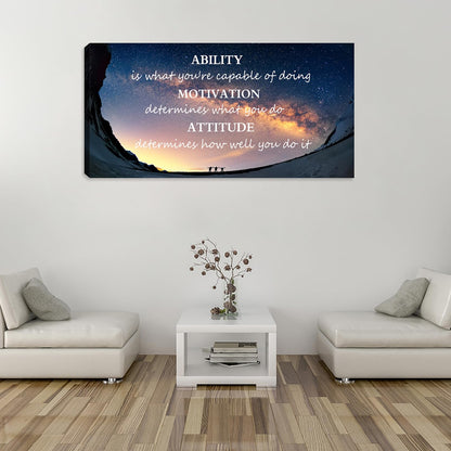 Motivational Wall Art, Inspirational Posters Quotes, Ability Modern Motivational Painting Picture, Framed Canvas Artwork for Living Room, Office, Home-40x20 inches