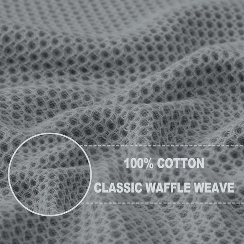 Homaxy 100% Cotton Waffle Weave Kitchen Dish Towels, Ultra Soft Absorbent Quick Drying Cleaning Towel, 13 x 28 Inches, 8-Pack, Grey